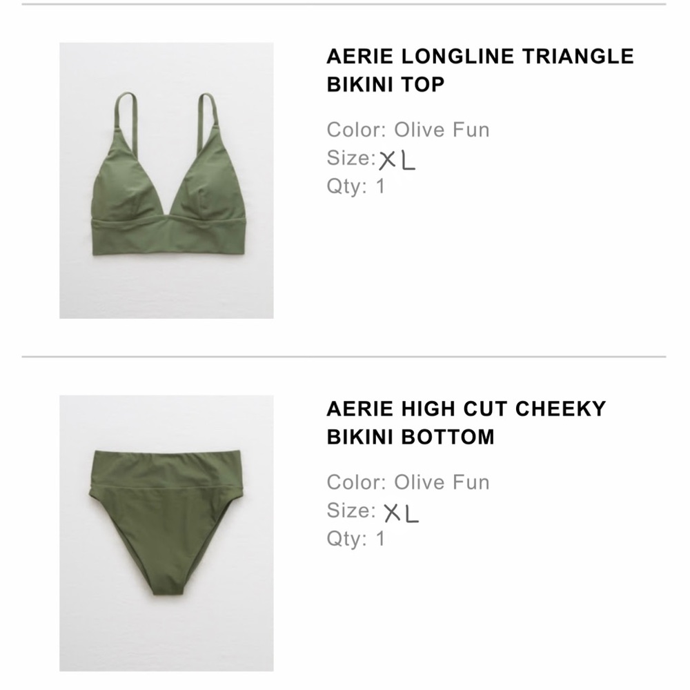 NWT Aerie Longline Triangle Bikini. Size XL